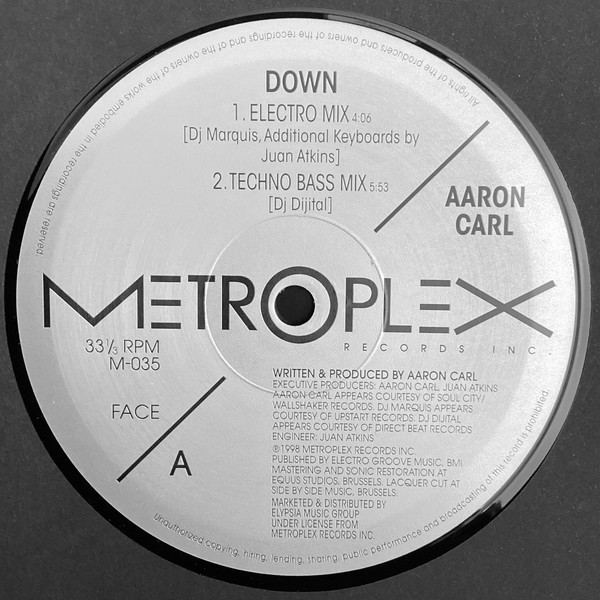 Vinyl 12" Aaron Carl - Down