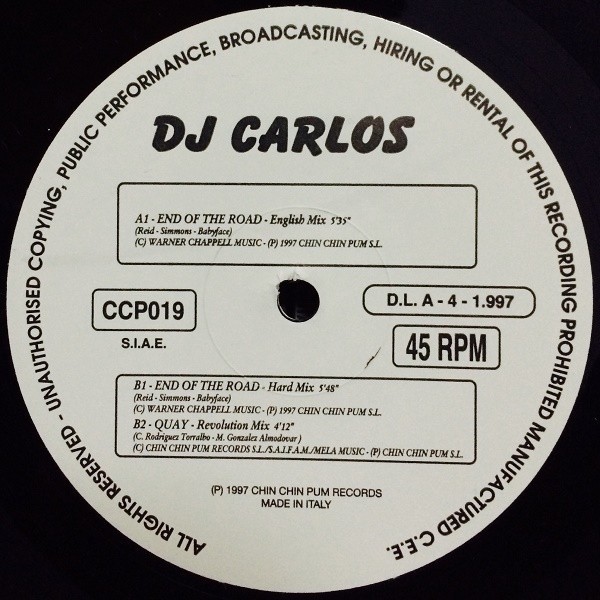 Vinyl 12" DJ Carlos - End Of The Road (12", RP)