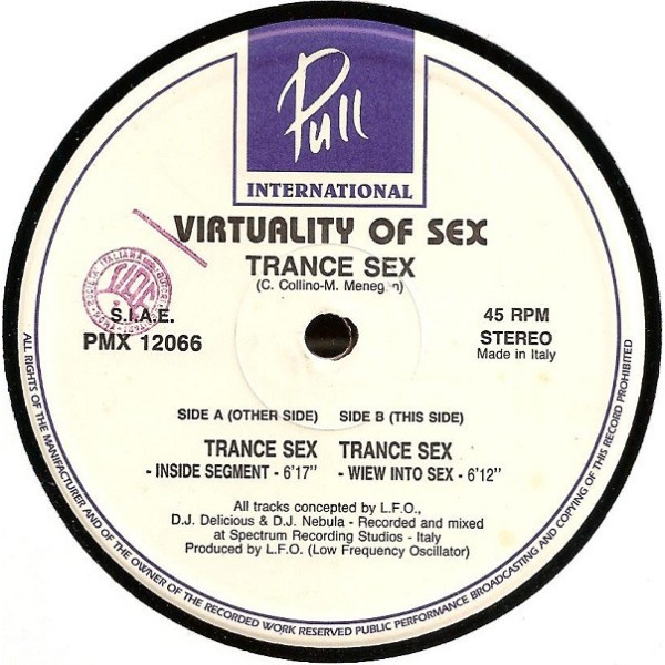 Vinilo 12" Virtuality Of Sex - Trance Sex
